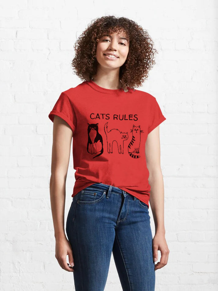 Women Cats Rule T-Shirt