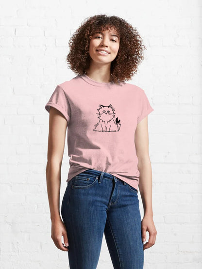 Women Fluffy Cat T-Shirt