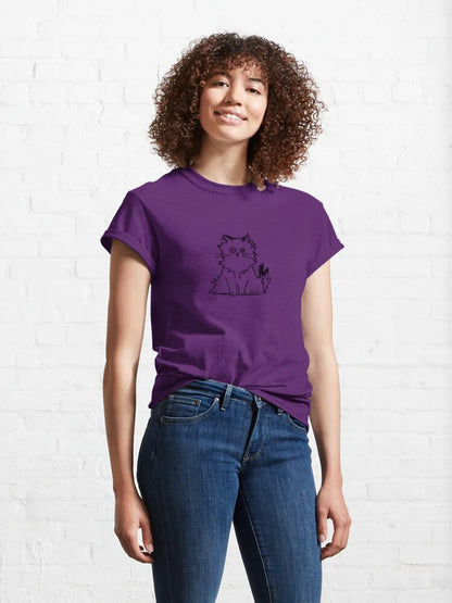 Women Fluffy Cat T-Shirt