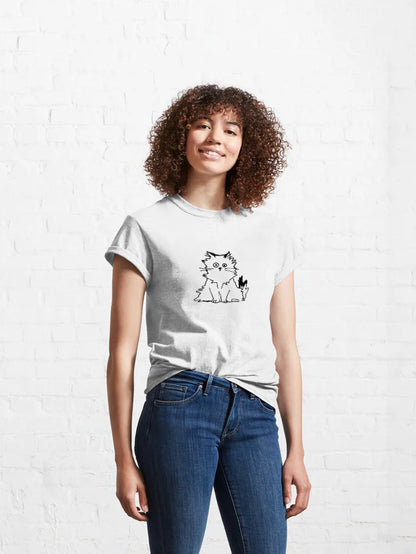 Women Fluffy Cat T-Shirt