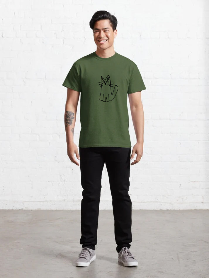 Men Moody Cat T-Shirt