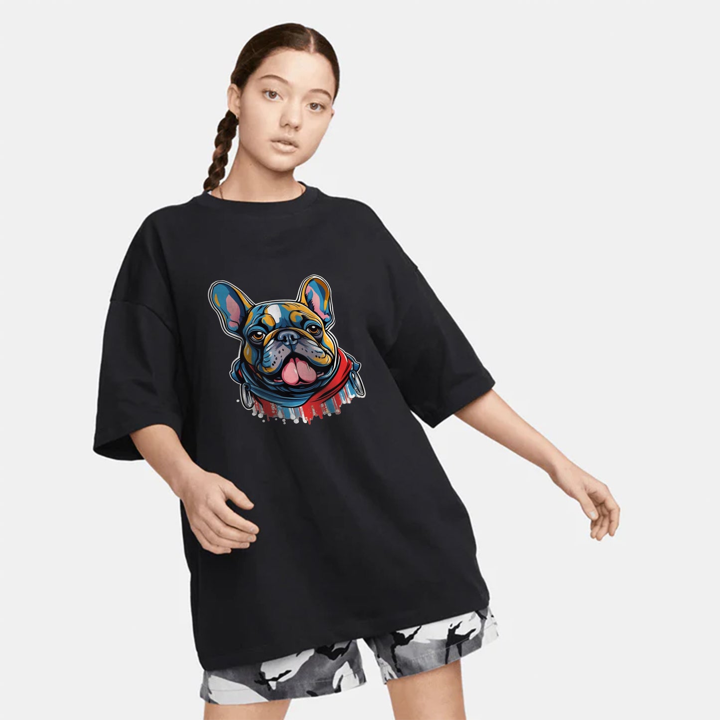 Women Artistic French Bulldog T-Shirt