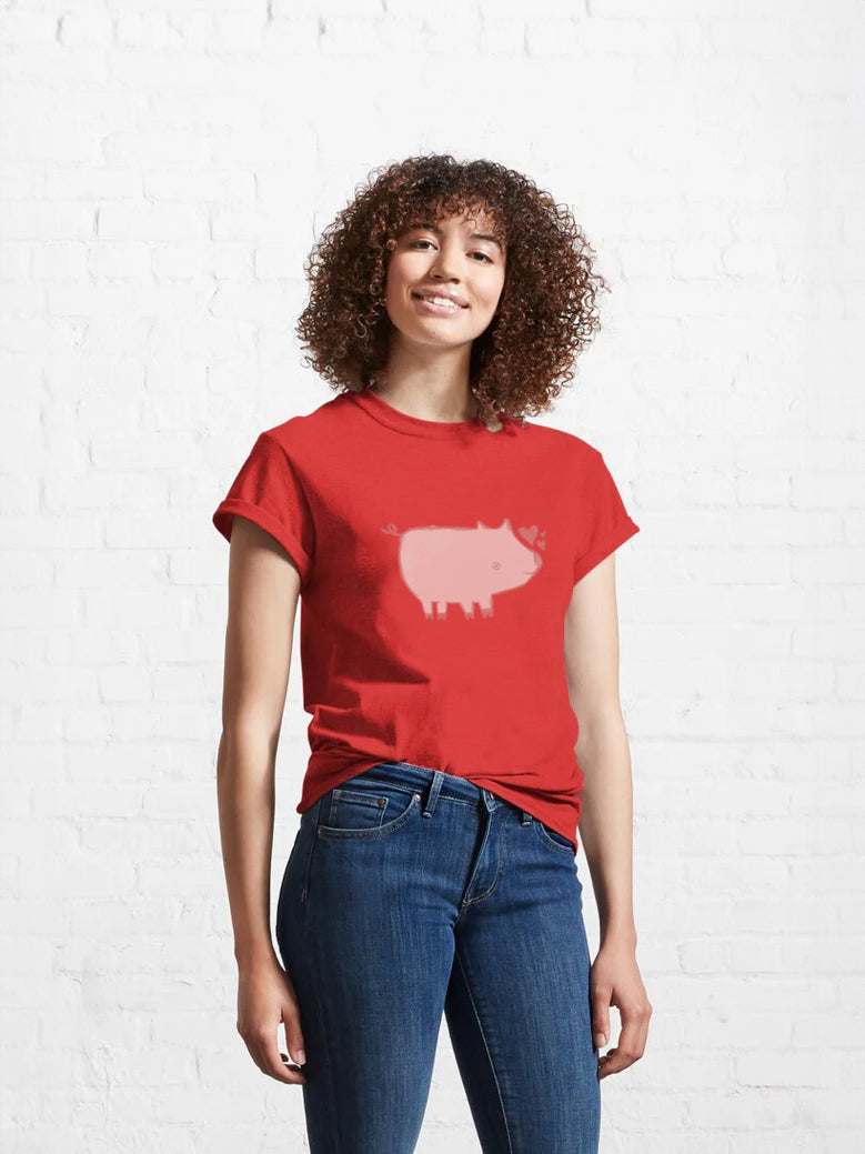 Women Happy Pig T-Shirt