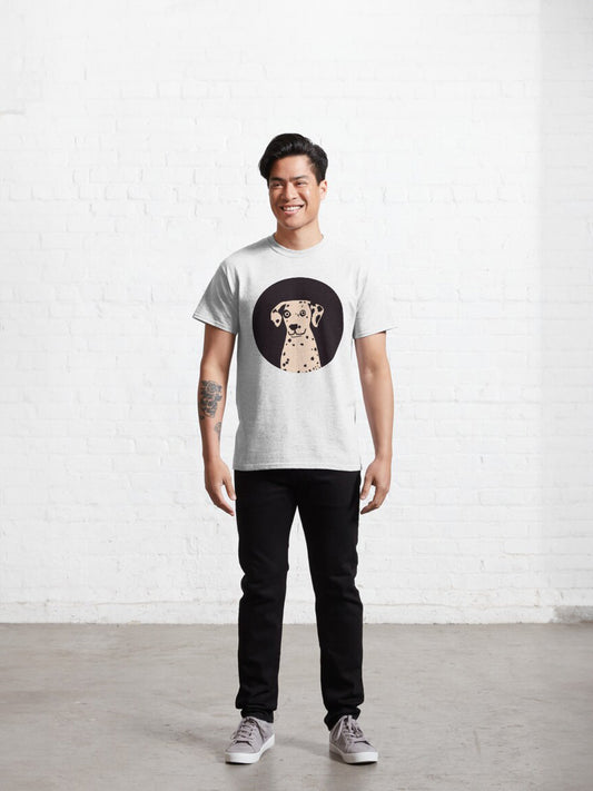 Men Round Spotty Dog T-Shirt