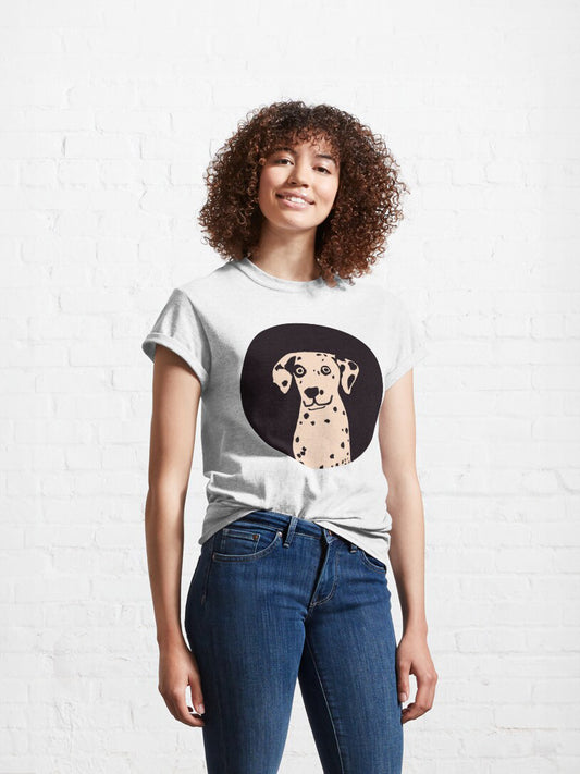 Women Round Spotty Dog T-Shirt