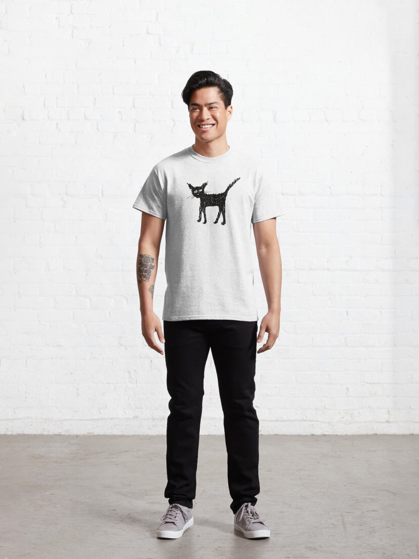 Men Scruffy black cat T-Shirt