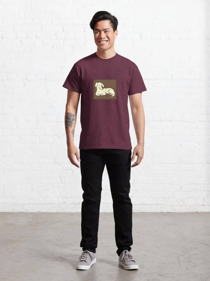 Men Dog Stamp T-Shirt